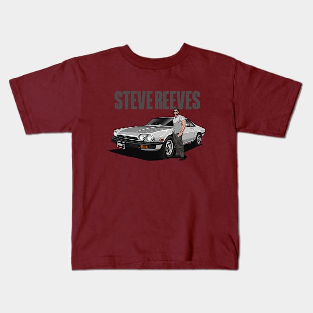 Steve Reeves And His Jaguar XJS V12 Kids T-Shirt by SteveReeves